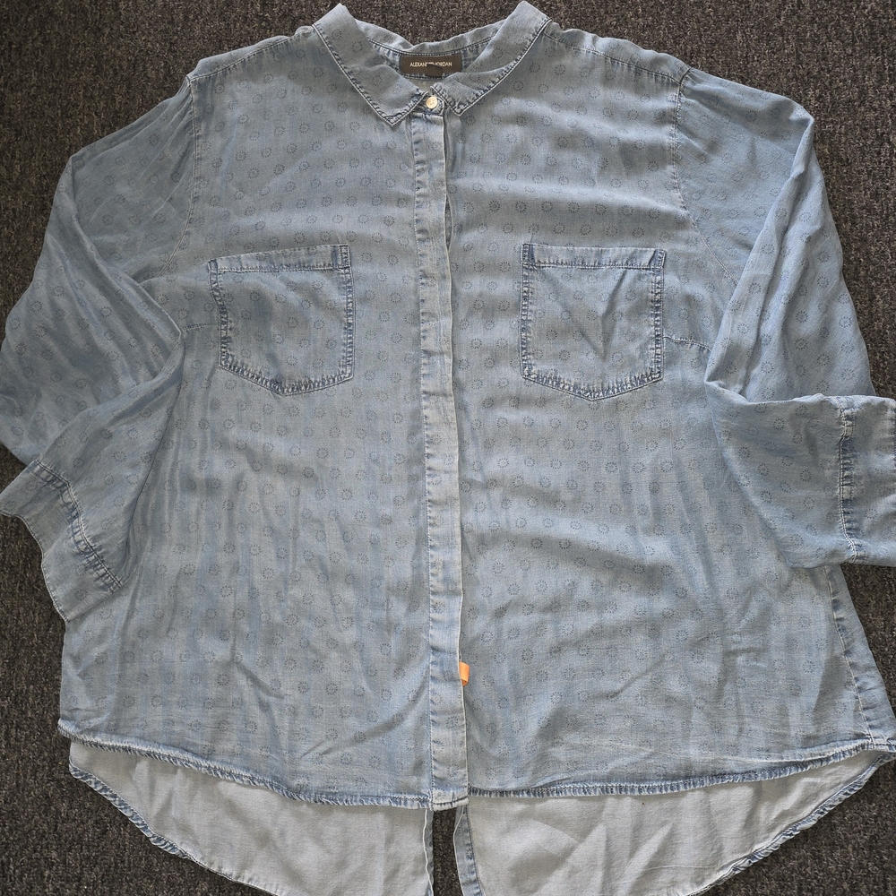Womens Super Soft Light Blue Casual Button Down Shirt